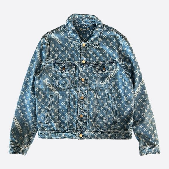 Louis Vuitton Other - Louis Vuitton Supreme Blue & White Monogram Denim Jacket